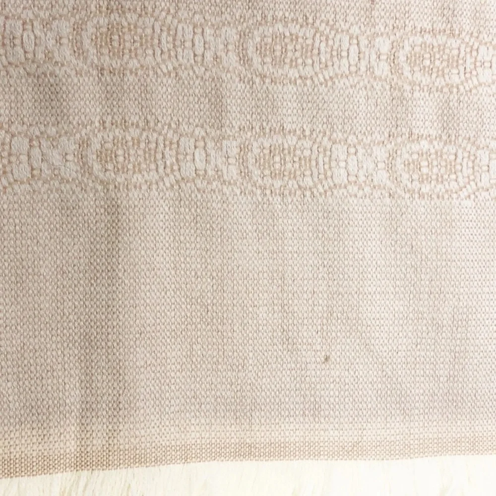 Churchill Handwoven Shawl Scarf tan knit fringe 63"x27" - Picture 3 of 10